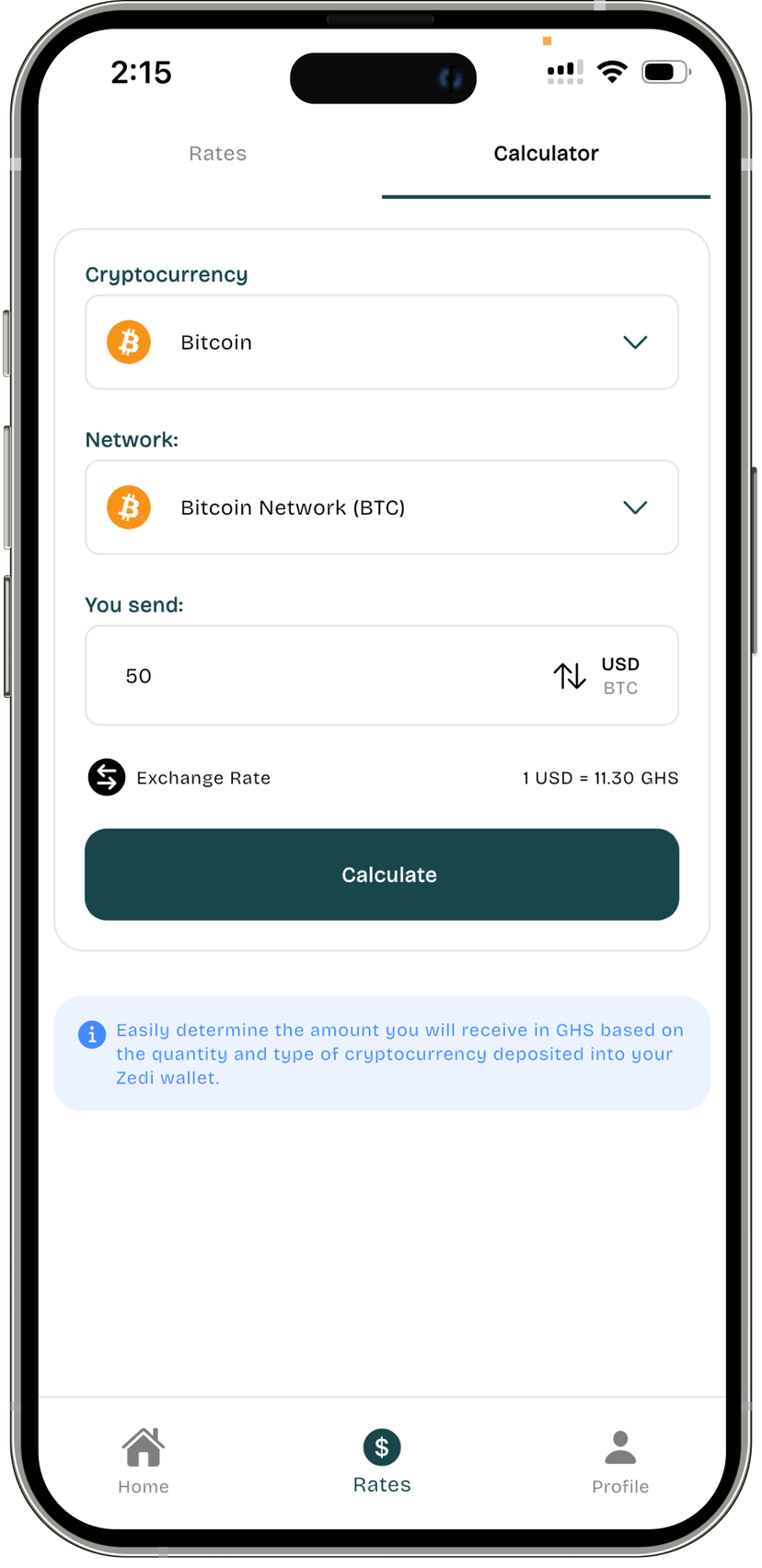 Zedi Home screen layout for mobile phones